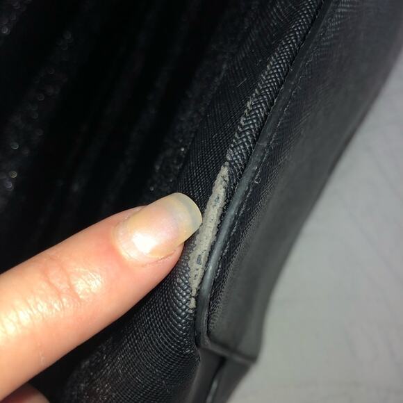 UEC KATE SPADE LARGE BLACK & METALLIC STRIPED TOTE - Picture 8 of 8